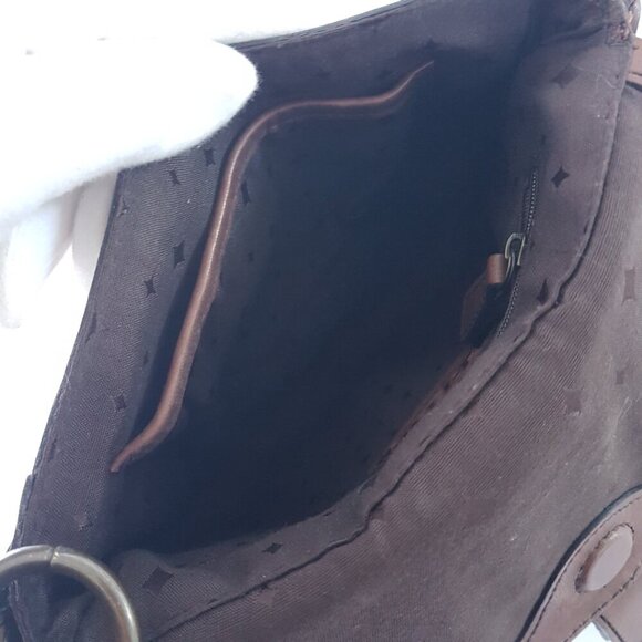 FOSSIL Brown Leather Crossbody Shoulder Bag with Adjustable Strap and Front Flap - Picture 8 of 10